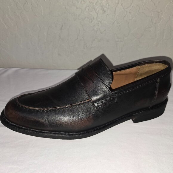 Frye Tyler Men\'s Burnished Black Leather Penny Loafers FR40433 Size 9.5 D main image 7